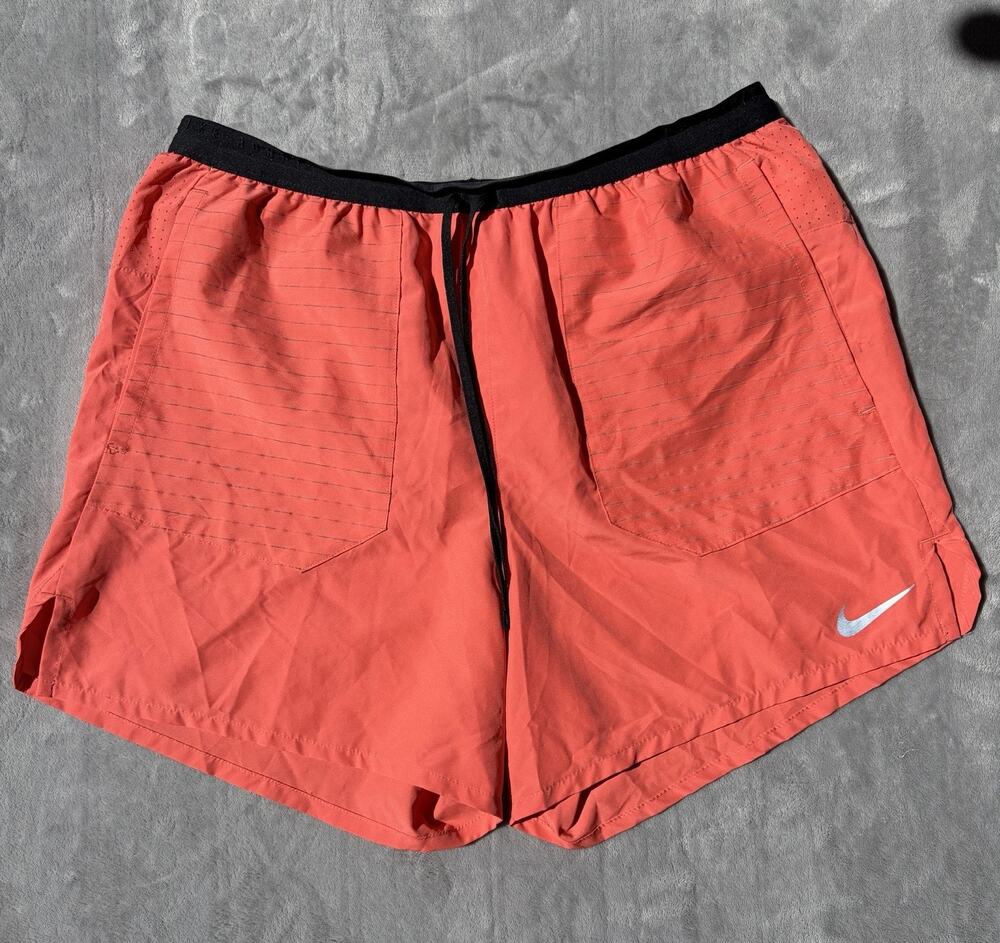 Nike Dri-FIT Running Division Shorts Mens Large Infrared 5in Lined Pocket